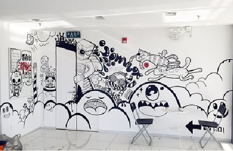 丹阳手绘墙并非传统涂鸦。